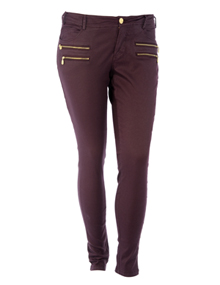 ZAY Coated trousers with zippers Bordeaux-Red