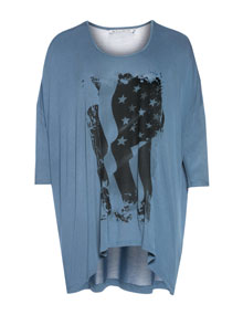 Studio Light shirt with flag print Blue / Black