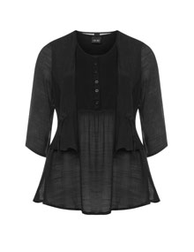 Choise Tapered shirt with 2-in-1 look Black