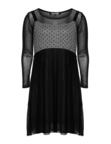 Mellem 2-in-1 polka dot dress Black / Grey