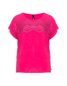 Yppig Embellished jersey shirt Pink