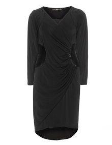 Mat Embellished wrap-look dress Black