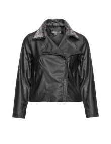 Mellem Faux leather biker jacket Black