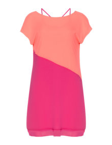 Zay Block colour dress Pink / Coral-Orange