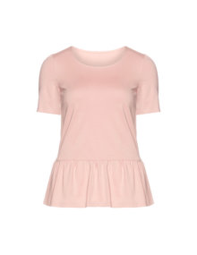 Manon Baptiste Cotton peplum t-shirt Dusky-Pink