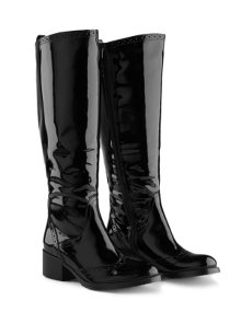 Head Over Heels Walker Leather boots with discreet appliqué Black / Glossy
