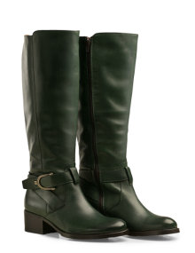 Head Over Heels Walker Leather boots with strap Dark-Green