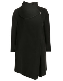 Yoek Short coat with decorative collar Black