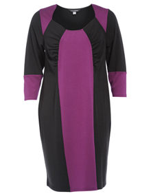 Anna Scholz Dress with three quarter sleeves Black / Hot Pink