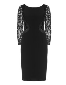 Basler Dress with lace and cut outs Black