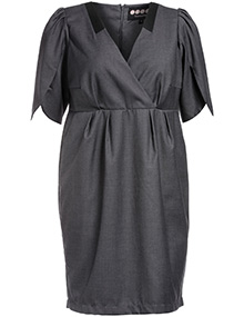 Carmakoma Dress with tulip sleeves Graphit-Grey / Anthracite