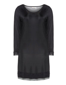 Gozzip Dress with mesh hem Black