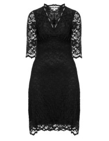 Kiyonna Feminine dress with lace Black / Black
