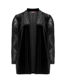 Sallie Sahne Velvet jacket with transparent sleeves Black