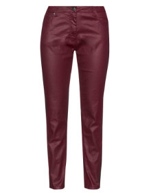 Zhenzi Slightly shiny five-pocket jeans Bordeaux-Red