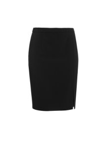 Samoon Elegant skirt with subtle slit Black