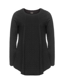 Choise A-line cotton jersey top Black