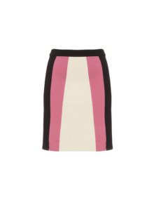 Manon Baptiste Colour block pencil skirt Black / Pink