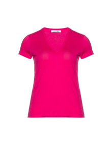 Lacoste V-neck cotton shirt Pink