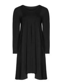 Isolde Roth Cotton dress with inverted pleats Black