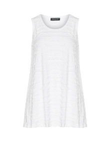 Head Over Heels Striped relief jersey longtop White