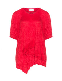 D Celli Wrinkled shirt with ripples Red
