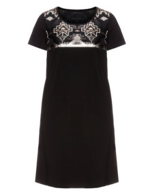 Manon Baptiste Sequin pattern dress Black / Versicolour