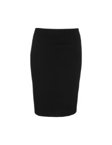 Yoek Elastic pencil skirt Black
