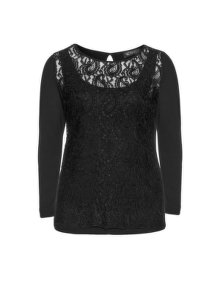 Verpass Lace front jersey top Black