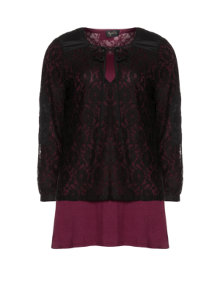 Replace 2-in-1 shirt Black / Bordeaux-Red