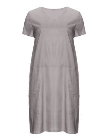 Isolde Roth Pocket detail linen dress Grey