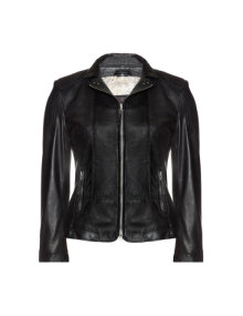 Cabrini Fitted leather jacket Black