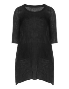 Isolde Roth Linen dress in crinkle look Black