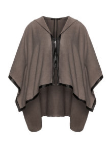 Mat Hooded cape Taupe-Grey