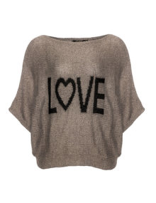 Mat Batwing sleeve statement jumper Taupe-Grey