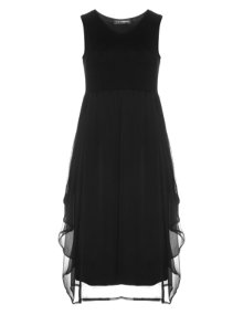 Doris Streich Dress with chiffon skirt Black