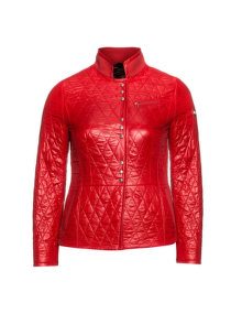 Bogner Quilted leather jacket Red