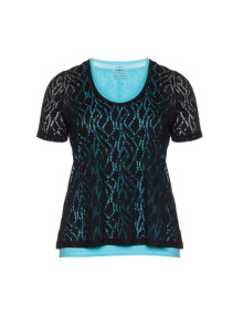 Röhnisch 2-in-1 sports shirt Turquoise / Black