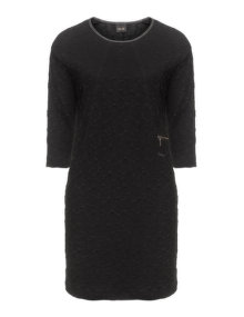 Choise Zip detail cotton jersey dress Black