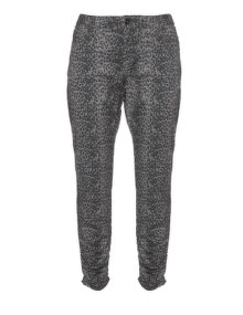 Zizzi Cropped leopard print trousers Taupe-Grey / Versicolour