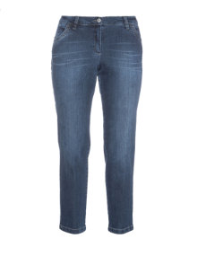 Kj Brand Cropped light-washed jeans Blue