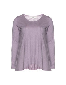 Zizzi A-line cotton shirt Lilac