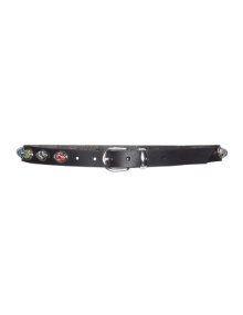 SPA Accessoires Leather belt with stone appliqués Black