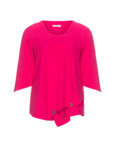 Gozzip Cotton shirt with asymmetrical sleeves Pink