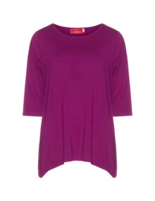 Peter Luft 3/4 sleeve jersey T-shirt Dark-Purple