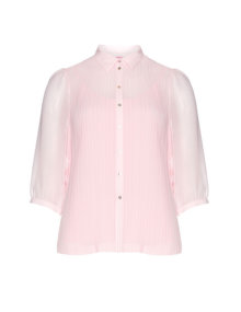 Basler Pleated chiffon blouse Pink