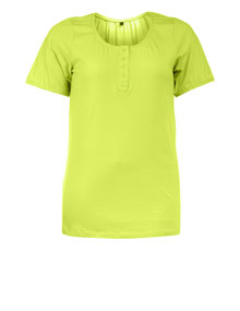 Zhenzi Short-sleeved cotton shirt Yellow-Green 