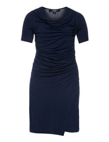 Zay Gathered jersey dress Dark-Blue