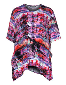 Donna Sophia Longline shirt with allover pattern Purple / Versicolour