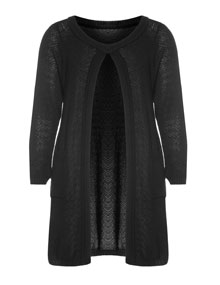 Manon Baptiste Open cardigan with cotton Black